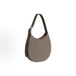 HERMES Arcon silver metal hardware moon bag, hand and shoulder bag for women, 18 Etoupe, elephant grey